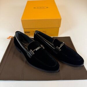 Tod’s Velvet T Loafers Black Size 7.5UK / 9.5US Brand New In Box MSRP $995